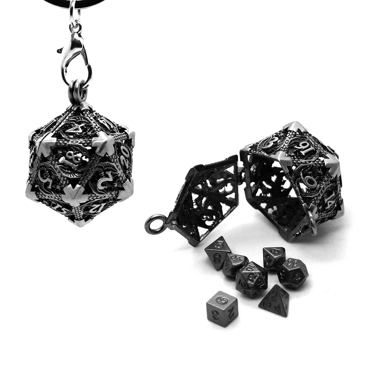 Mini Quest — Metal dice set with D20 case
