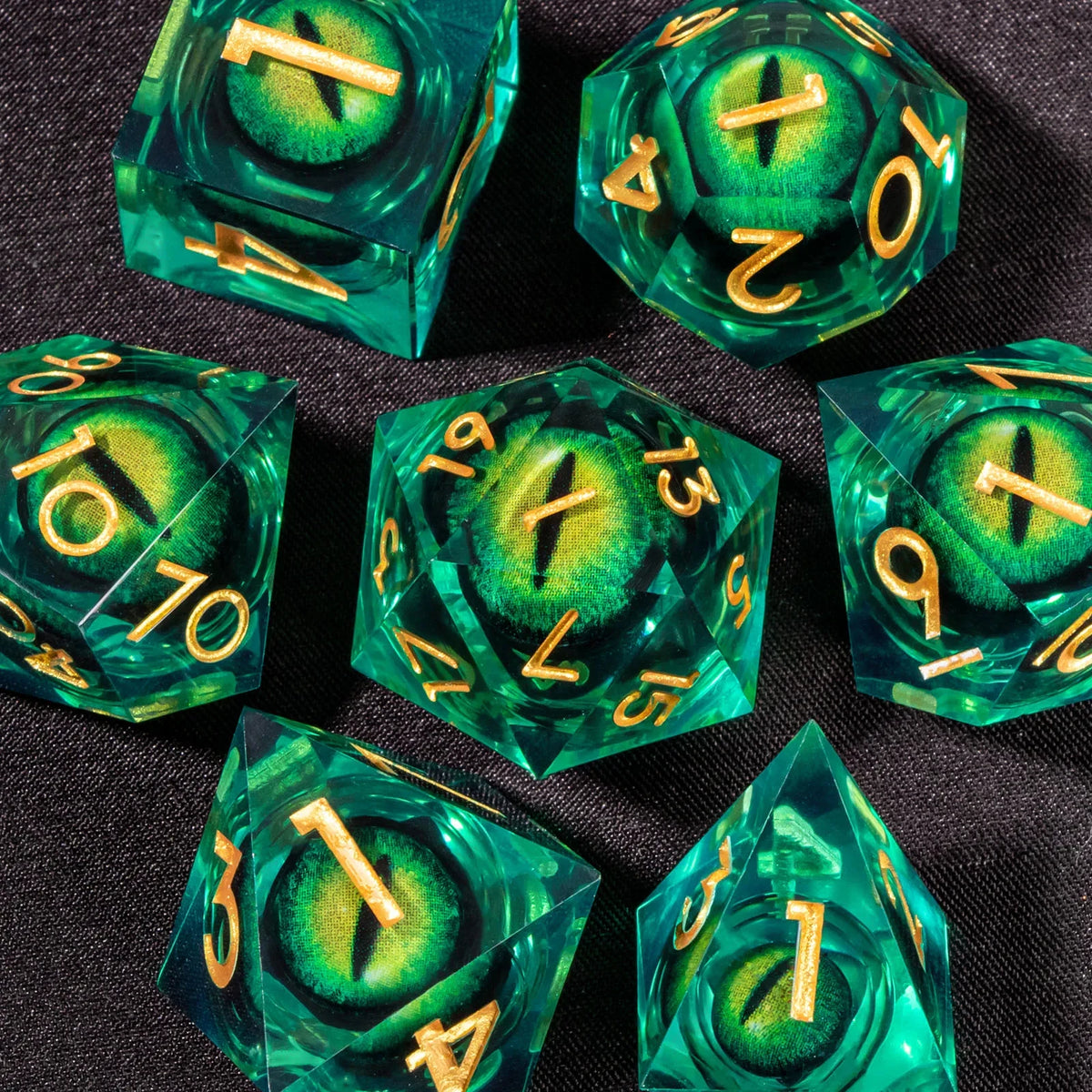 Liquid Quest — Seven liquid-core dice