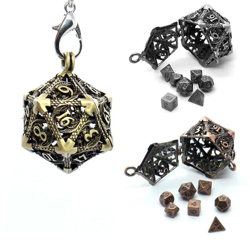 Mini Quest — Metal dice set with D20 case